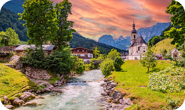 Neuschwanstein Castle in Bavarian Alps, Germany